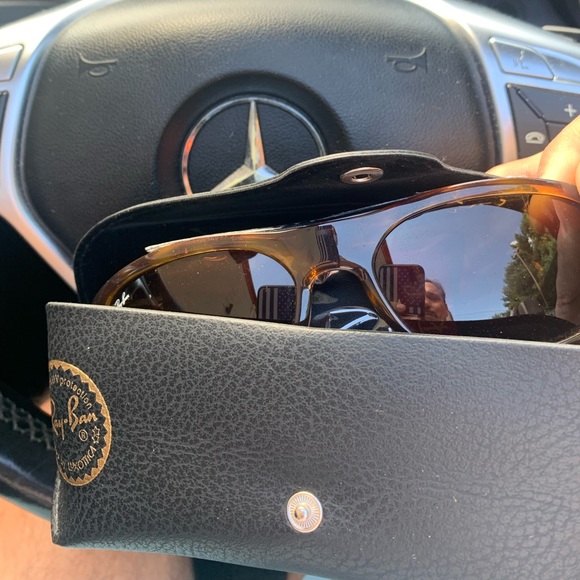 Ray-Ban Wrap Sunglasses Brown Turtle Shell Color. Beautiful!l and New. Italian. - Picture 2 of 9